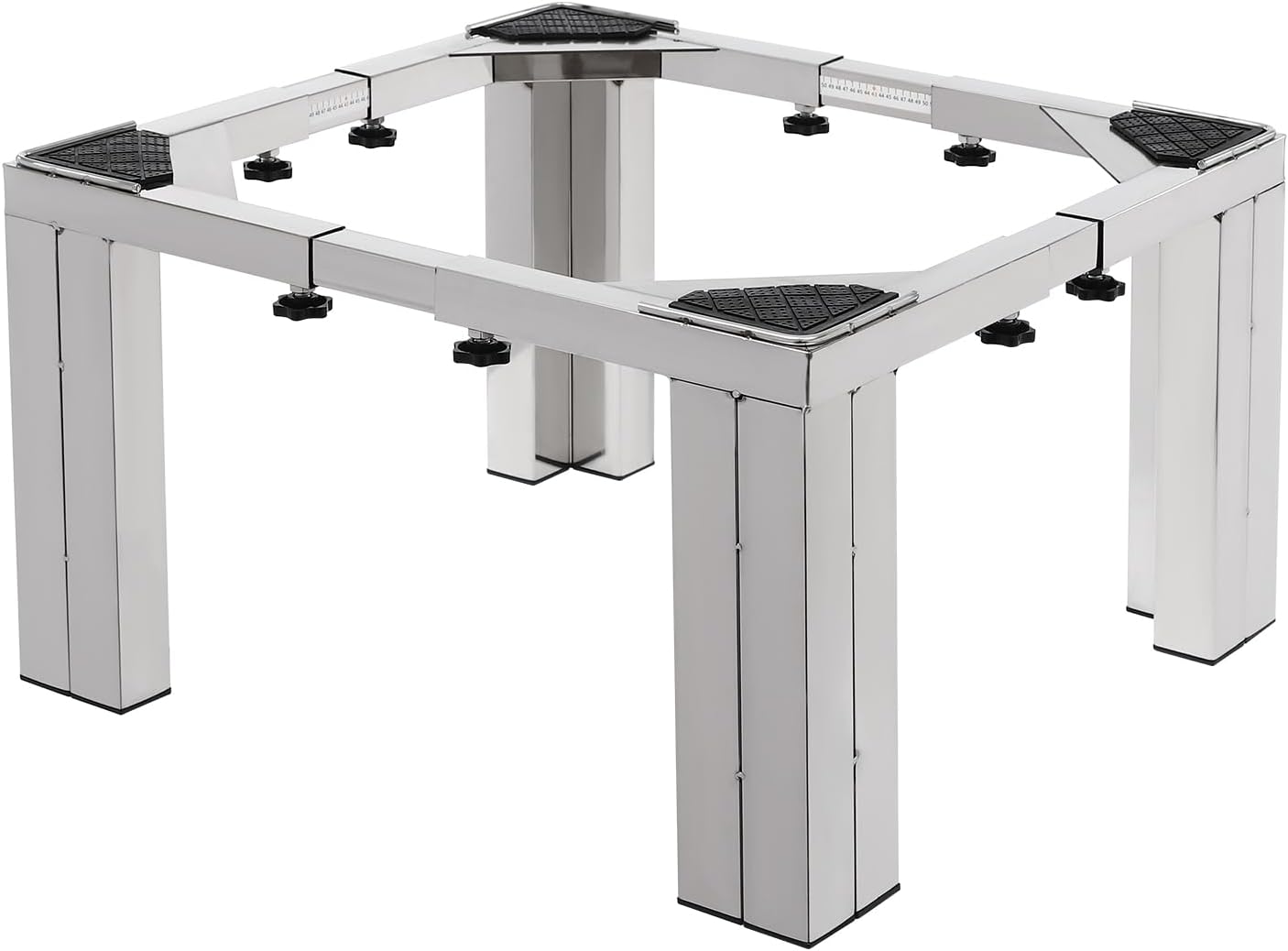 Laundry Pedestal,Heavy-Duty Stainless Steel Washing Machine Stand,12inch Height Universal Washer and Dryer Pedestal Adjustable Refrigerator Stand for Furniture Washing Dryer (Silver)