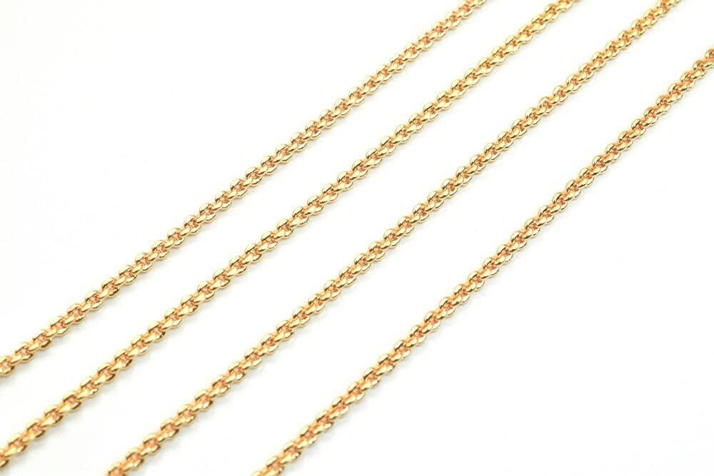 18K Pinky Gold Filled EP Chain Width 2mm Thickness 1mm Gold-Filled finding for Gold Filled Sold by Foot PGF07