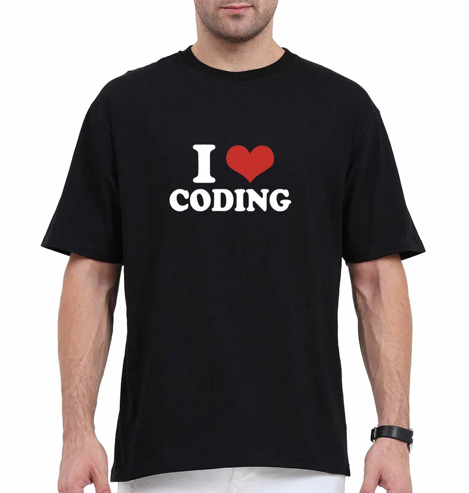I Love Coding Oversized T-Shirt for Men