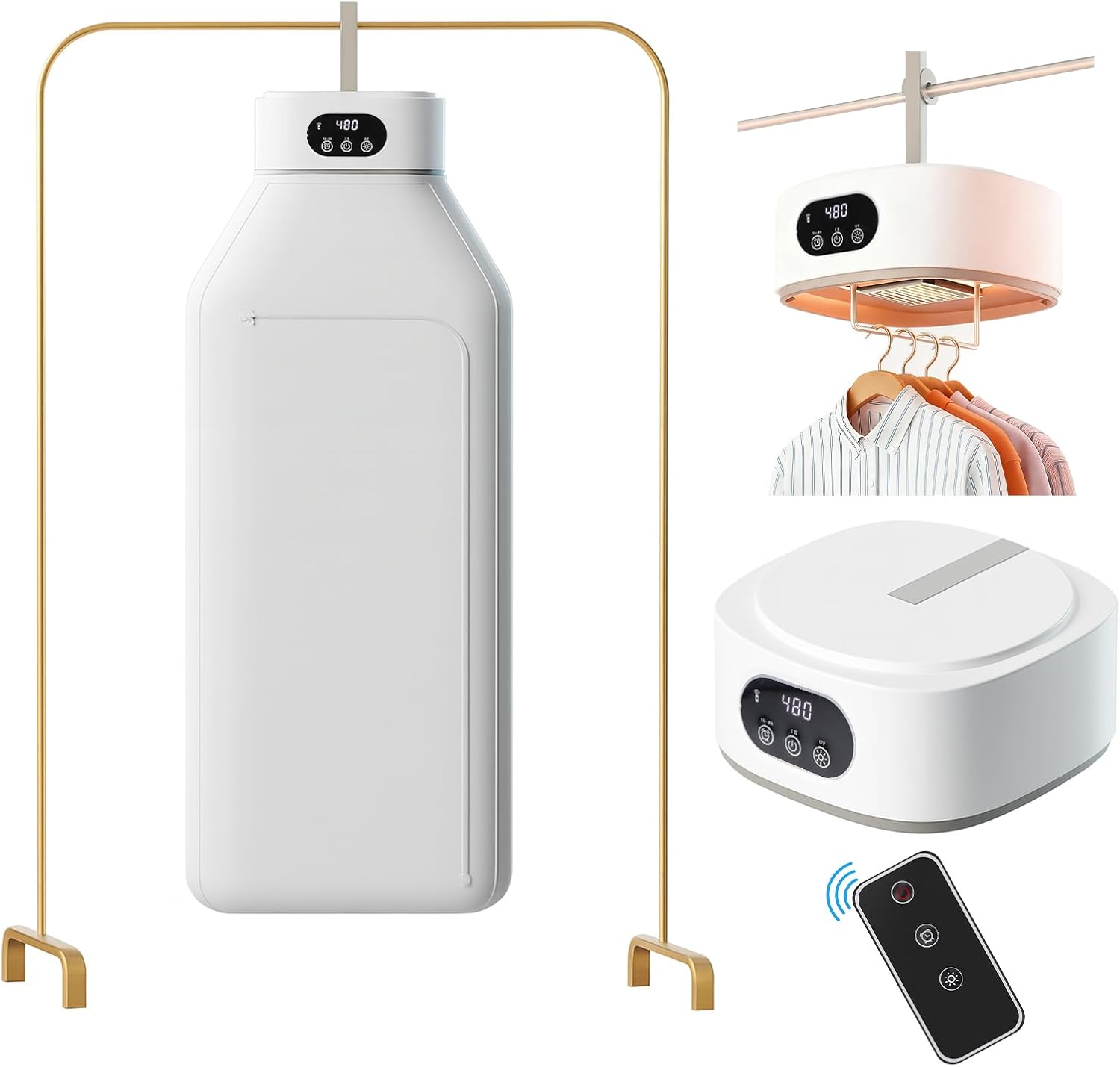 Portable Clothes Dryer, Fast Quiet Drying - Mini Electric Clothes & Laundry Dryer Machine for Apartment, Travel and RV, with Adjustable Timer, Energy Saving and Overheat Protection