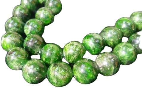 13 inch Strand of Natural gem Chrome Diopside, 10mm Round Smooth Beads for DIY Jewelry Making. | Beads_03846, As Per Photo