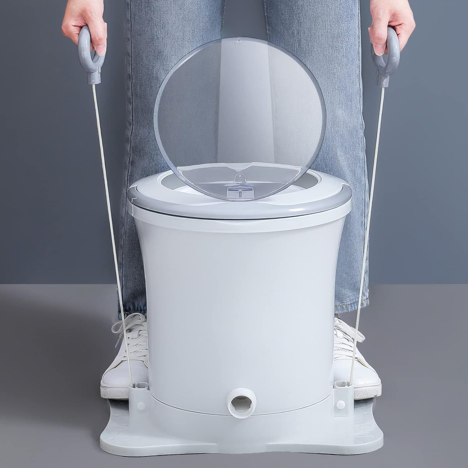 Mini Washing Machine Portable Manual Dryer Dehydrator, Non-Electric Spin Dryer Hand Powered Laundry Spinner, Compact Clothes Underwear Sock Dehydrator Compact, for Rv's/Camping/Apartments/Dorms