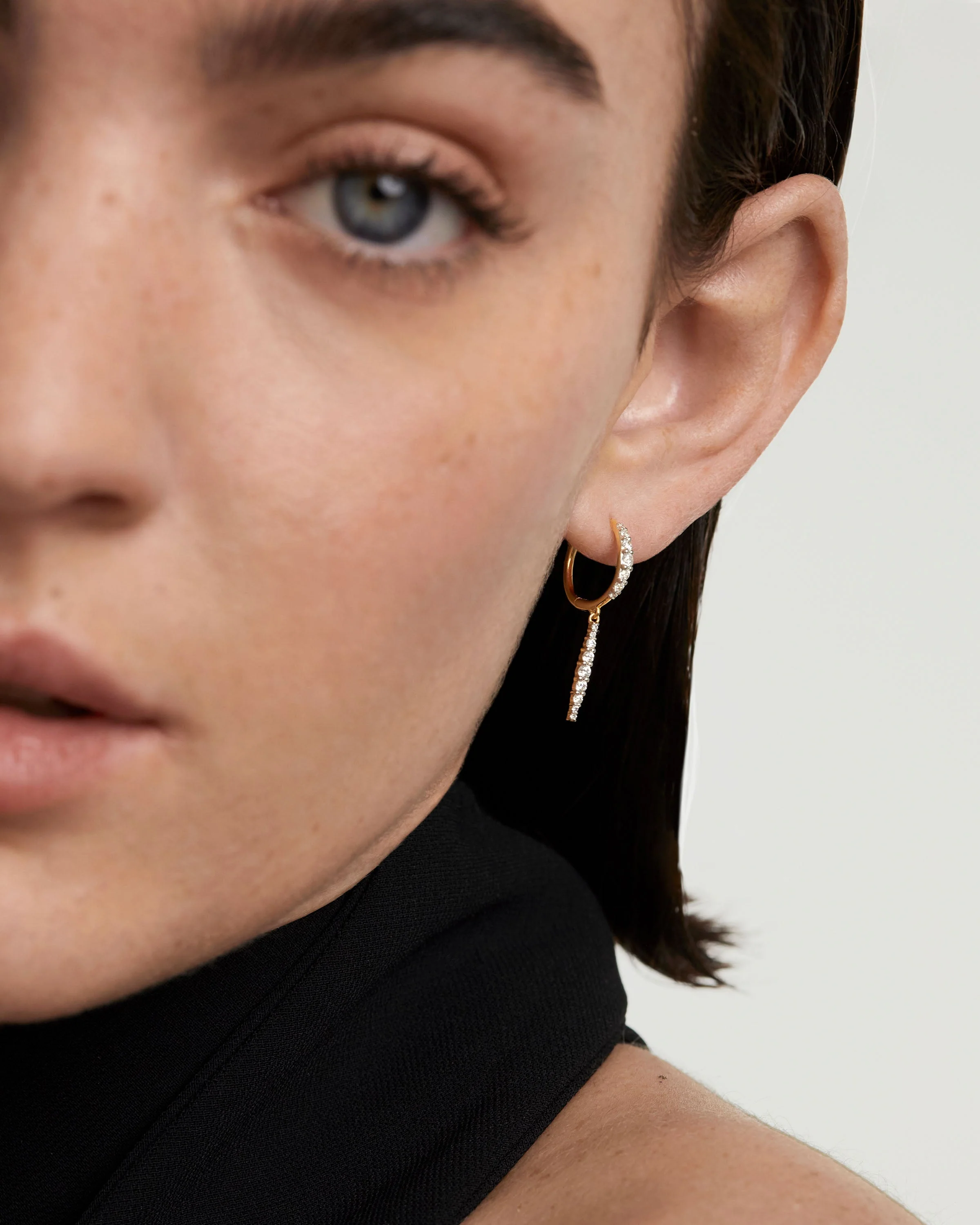 Diamonds And Gold Kate Drop Hoops