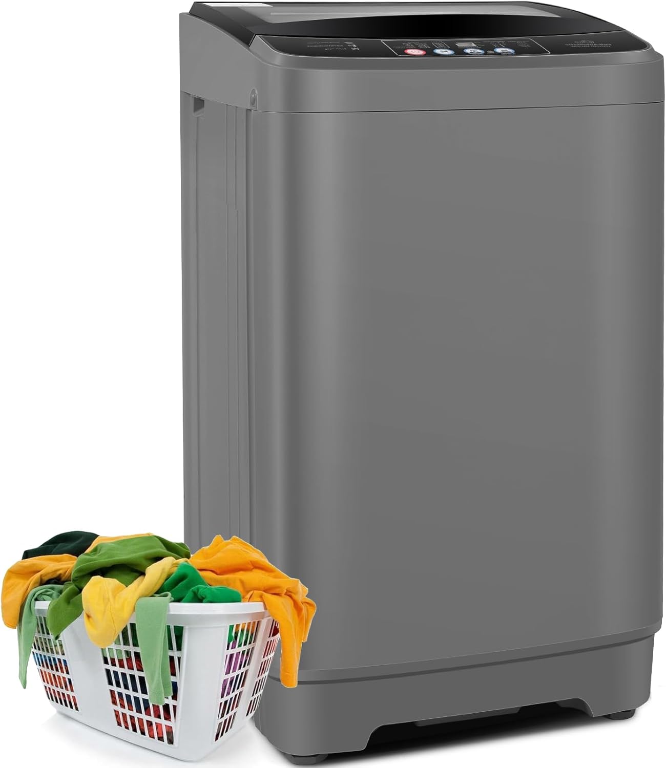 Nictemaw Portable Washing Machine 20Lbs Portable Washer Machine with Drain Pump, 2.8 Cu.ft Washer and Dryer Combo with 10 Programs 8 Water Levels Laundry Machine for Apartments, Home, RV- Glass Cover