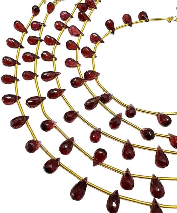 7 inches 1 Strand Natural Garnet 16 Pieces Beads Size 4x7mm Shape Drop Cut Faceted Making, Beading & Craft Supplies CHIK-STRD-76585