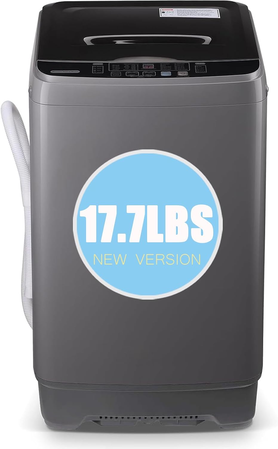 Washing Machine Washer Machine, 17.7lb Apartment Dorms Laundry Compact Portable Washer Gray, LED Display, 8 Water Levels, 10 Wash Programs, Tub Air Dry, Tub Self Clean