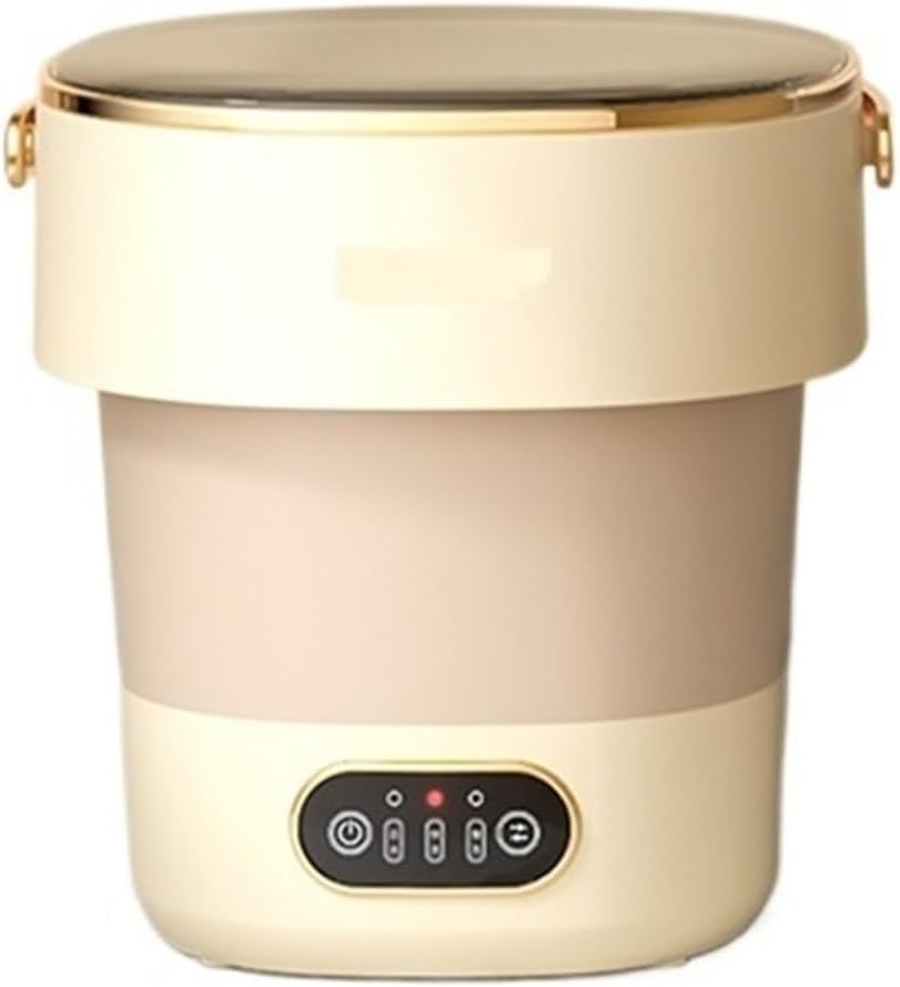 Portable Small Washing Dryer Machine Collapsible Washer with Spin Apartment Travel Socks Underwear Panties Washing Machine,for Travel,Camping, RV & Dorms(Khaki)