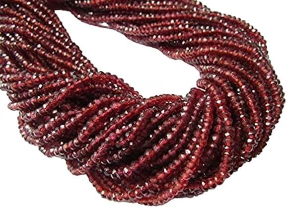 4mm Red Garnet Faceted Beads, 13.5 inch, Mozambique Faceted Rondelle Beads lot of 25 Strands CHIK-STRD-98689