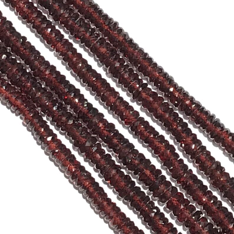 13 inch Strand of Natural gem Garnet, 5.5-6.5 mm Tyre Faceted Beads for DIY Jewelry Making. | Beads_03491
