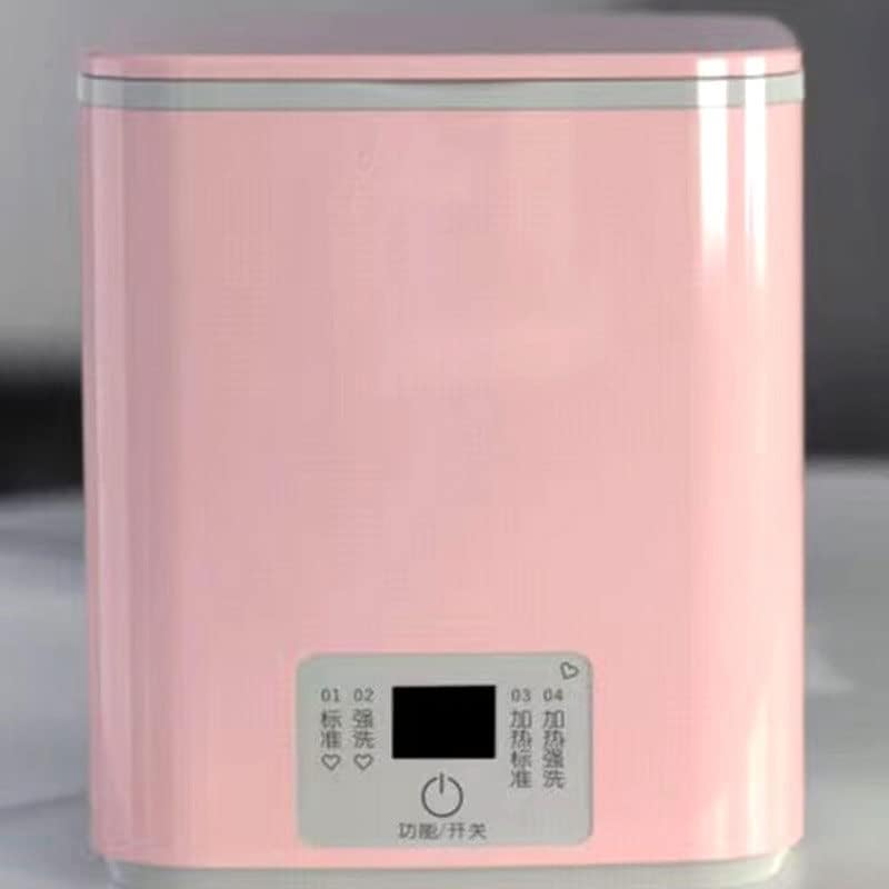 Portable Washing Machine, 15W Fully Automatic Household Washing Machine 1kg Underwear, Socks, Towel Washing Machine (Pink)