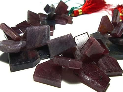 Beads Gemstone 477 Carat-Rare Natural Sapphire Large Faceted Fancy Slices-7 Inch Long Strand -Stones Measure- 10-23mm Code-HIGH-10708