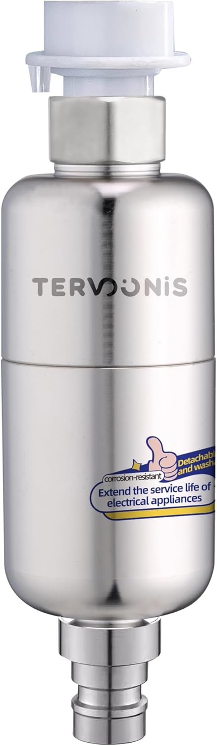 304 Stainless Steel Whole House Water Filter - BPA Free, Maintenance Free, Sediment Removal for Washing Machine, Laundry & Home Protection