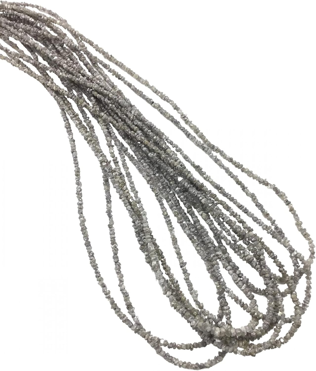 1 Strand Grey Diamond Uncut Beads Strand Diamond Beads,2 to 2.5mm, Exclusive by Beads_World CHIK-STNRDD-1815