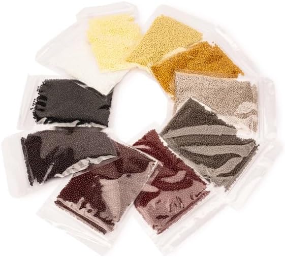 PotomacBeads Azuki Seed Beads, 10 Packs, Timeless Neutrals Opaque Colors, Size 11/0, 50g Each Pack