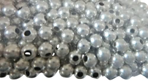 100 Sterling Silver 4mm diameter Plain Round Beads 1mm hole for stringing Jewelry Making For You
