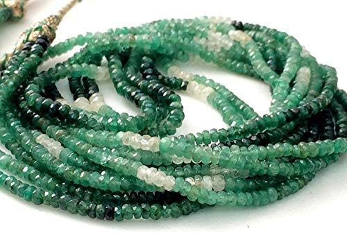 18 inch Strand Natural Emerald 2.5-3 mm rondelle Faceted Beads for Jewelry - Emerald Beads, Natural Emerald Faceted rondelle Beads, Shaded Green Emerald Necklace, 2.5-3mm, 18 inch