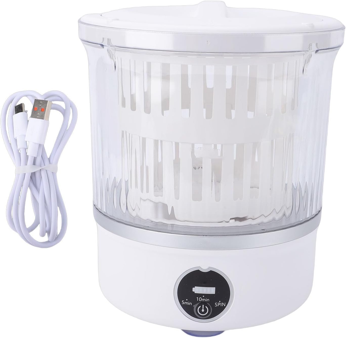 Keenso Portable Washing Machine, Cordless Rechargeable 3L Underwear Washer, 16000rpm Type C, 25 Uses Per Charge for Baby Clothes Socks