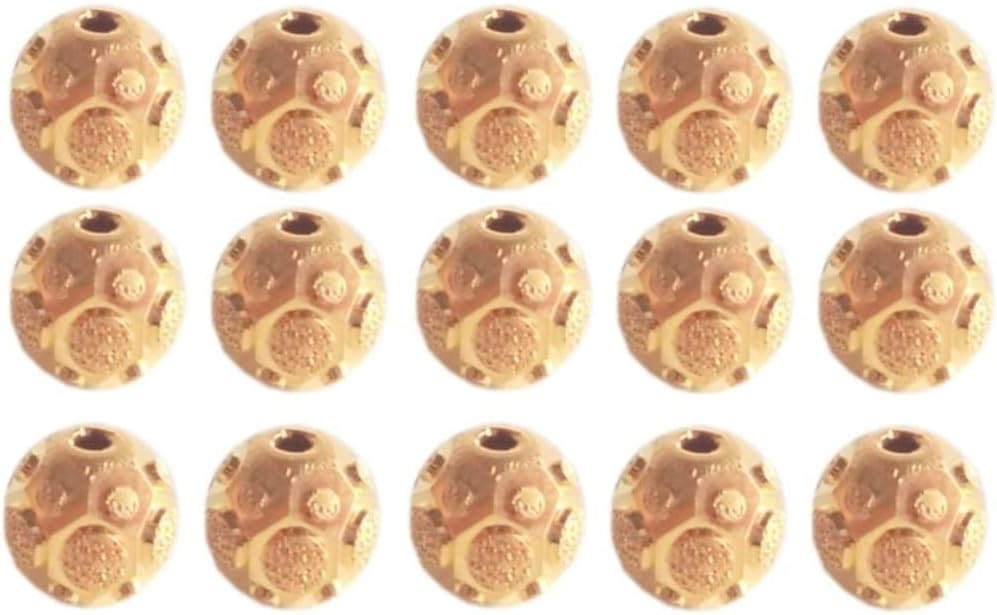 Solid 22K/18K Yellow Fine Gold 5 MM 4 Pieces Football Beads For Personalized Jewellery And Jewellery Customization