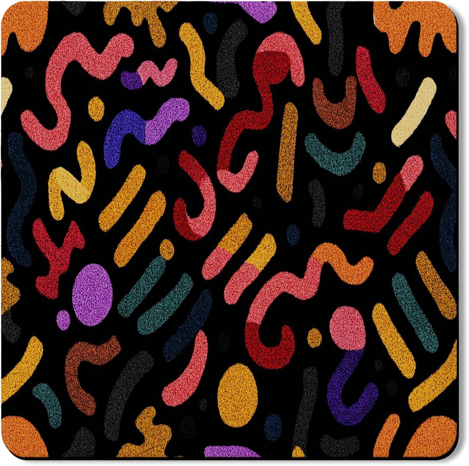 Colorful Abstract Washer Dryer Top Protector Mat, Vibrant Modern Pattern Anti-slip Waterproof Laundry Room Covers, Funky Decorative Appliance Mat 24x24 Inch