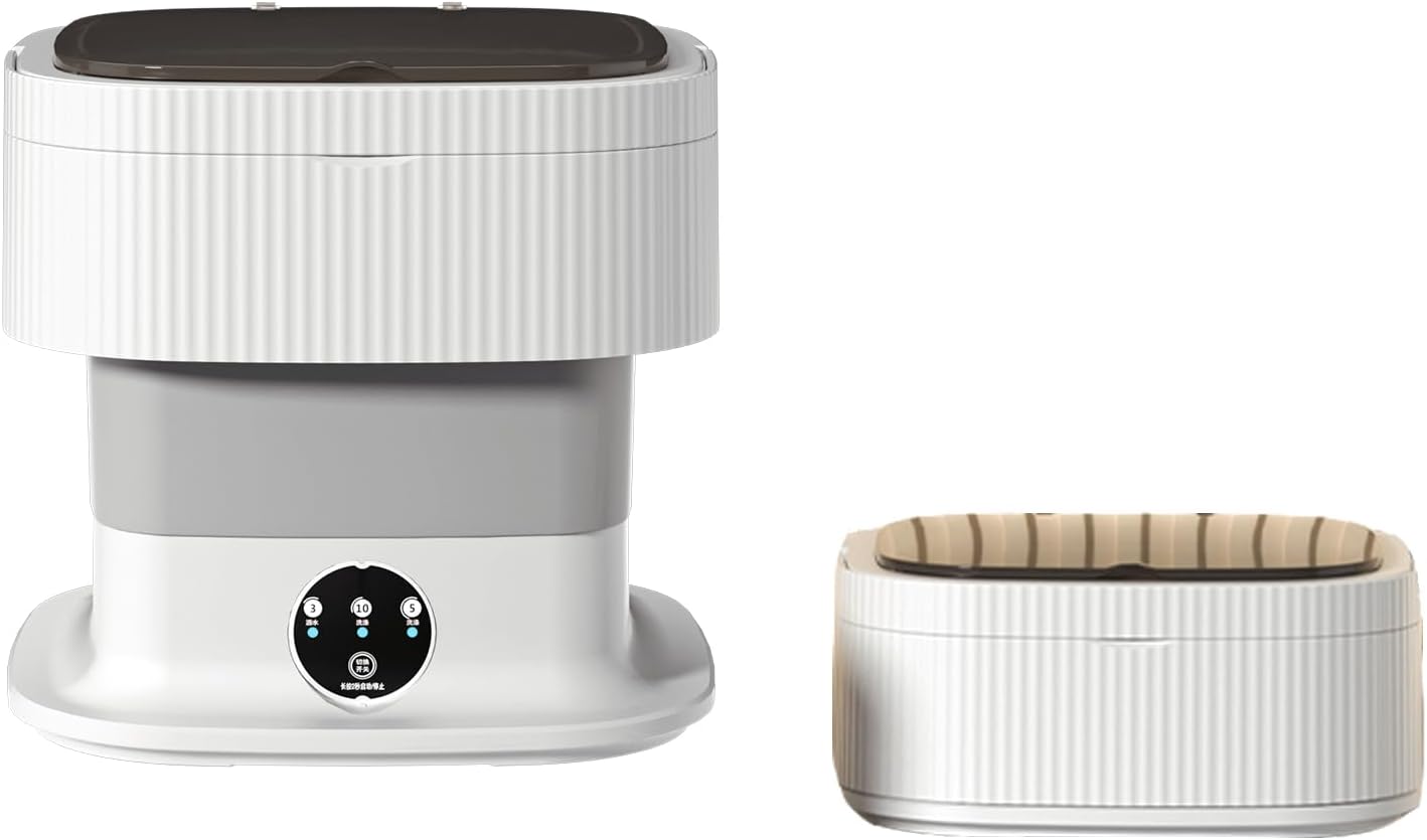 Portable Washing Machine,Mini 12L/8L Foldable Washer and Dryer with Spin Basket,Small Washer with Upgraded Capacity,Small Laundry for Travel,Sutiable for Underwear,Baby Clothes,Socks (Green, 11.5l)