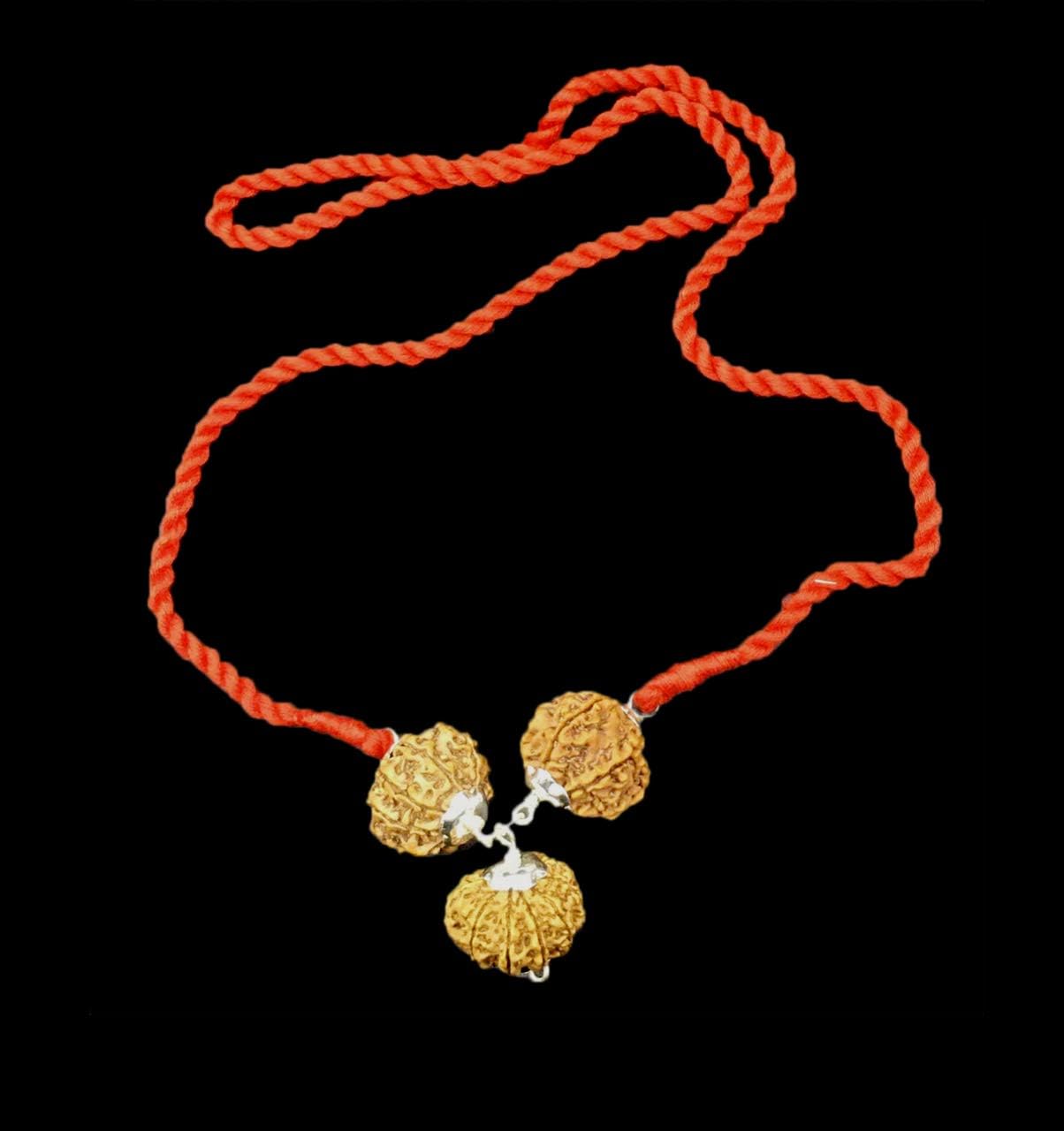 Rudraksha Combination for Business 6,8,12 Mukhi Nepal in Silver Pendant IGL Lab Certified Original Genuine Beads (Small)