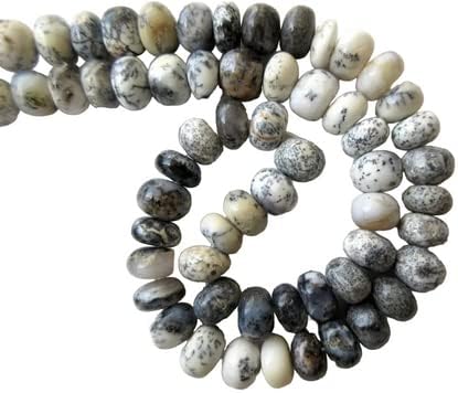 11mm Dendrite Opal Rondelle Beads, Smooth Dendrite Opal Beads, 11mm Each, 18 Inch Strand, CHIK-STNRD-34881