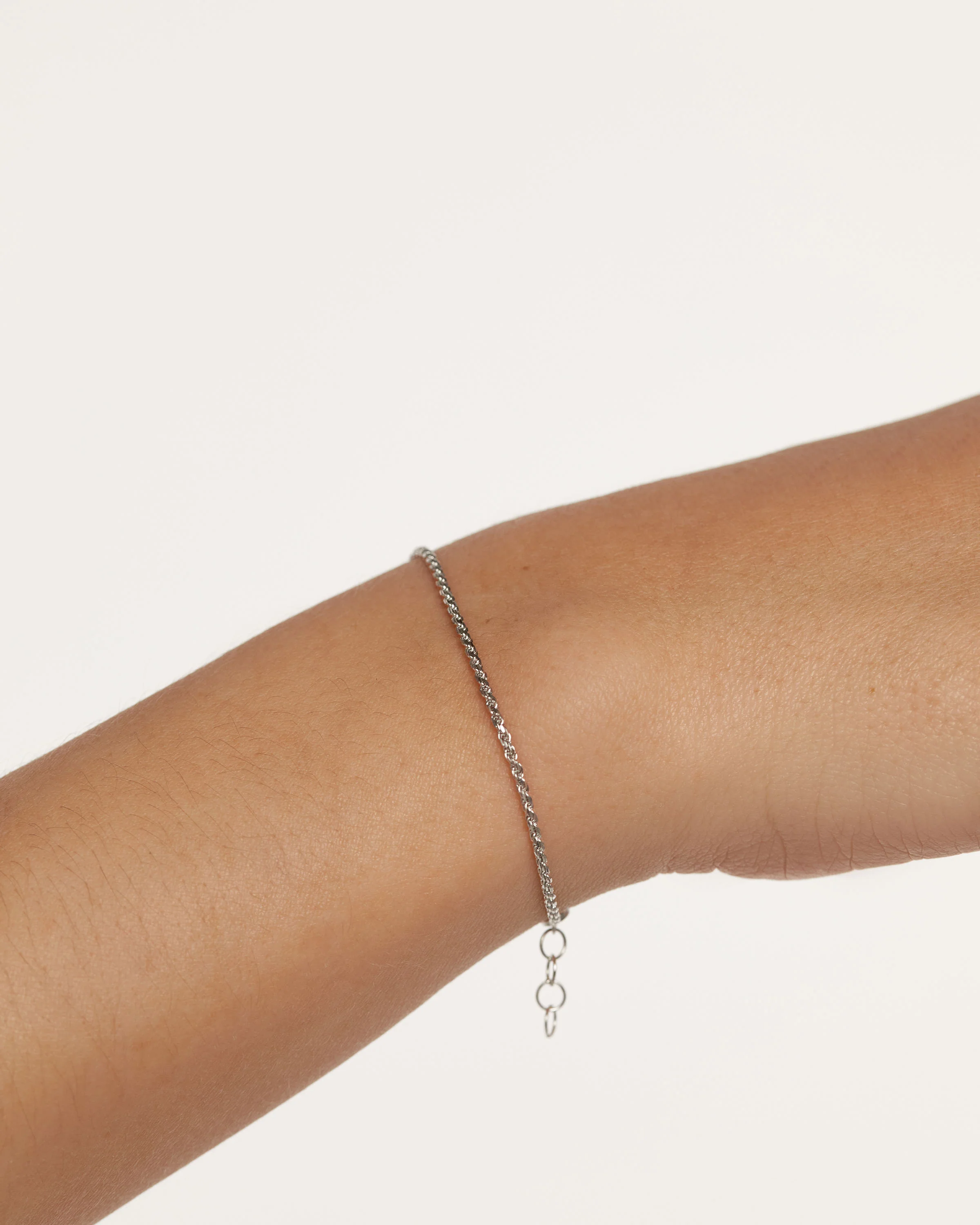 White Gold Rope Chain Bracelet