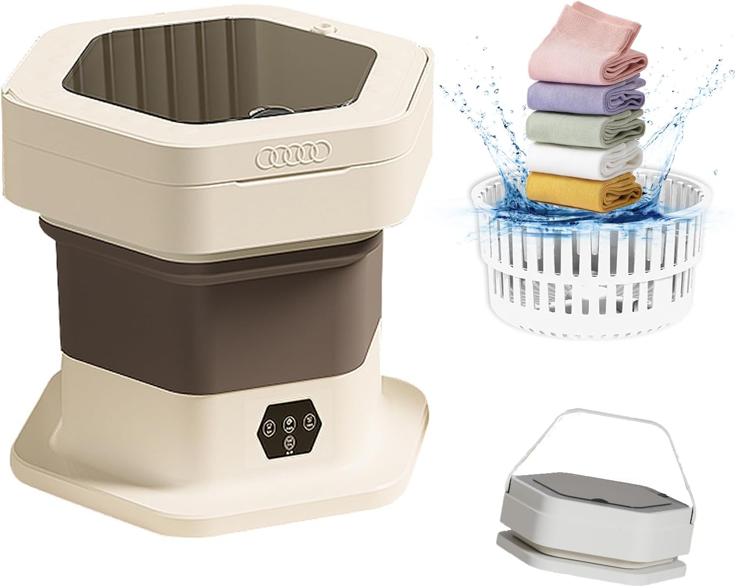 Portable Washing Machine, Portable Washer and Dryer, Small Collapsible Laundry for Travel, Large Capacity Foldable Mini Washing Machine for Apartment, Dorm, Camping, RV,