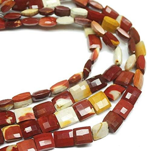 1 Strand mookaite Rectangle chiclet Faceted 8'' Long Strand Gemstone Beads, Jewelry Supplies for Jewelry Making, Bulk Beads, for Meditation Jewellery Gemstone Size 8mm