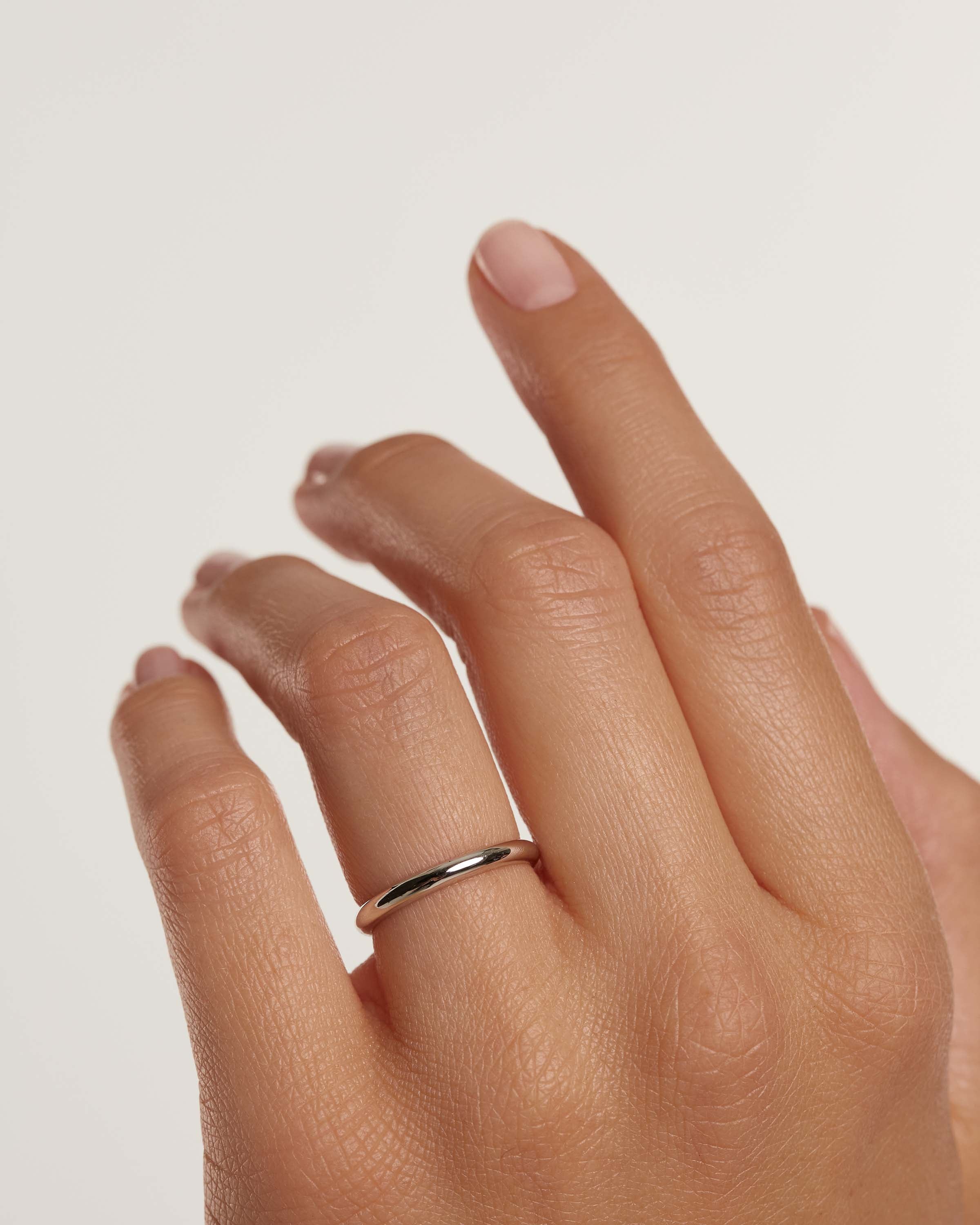 White Gold Bold Ring