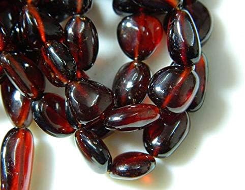 Hessonite Garnet Beads, Garnet Tumble Beads, Smooth Tumbles, 6x7mm to 16x20mm Each, 21 Inch Strand Code-HIGH-50425