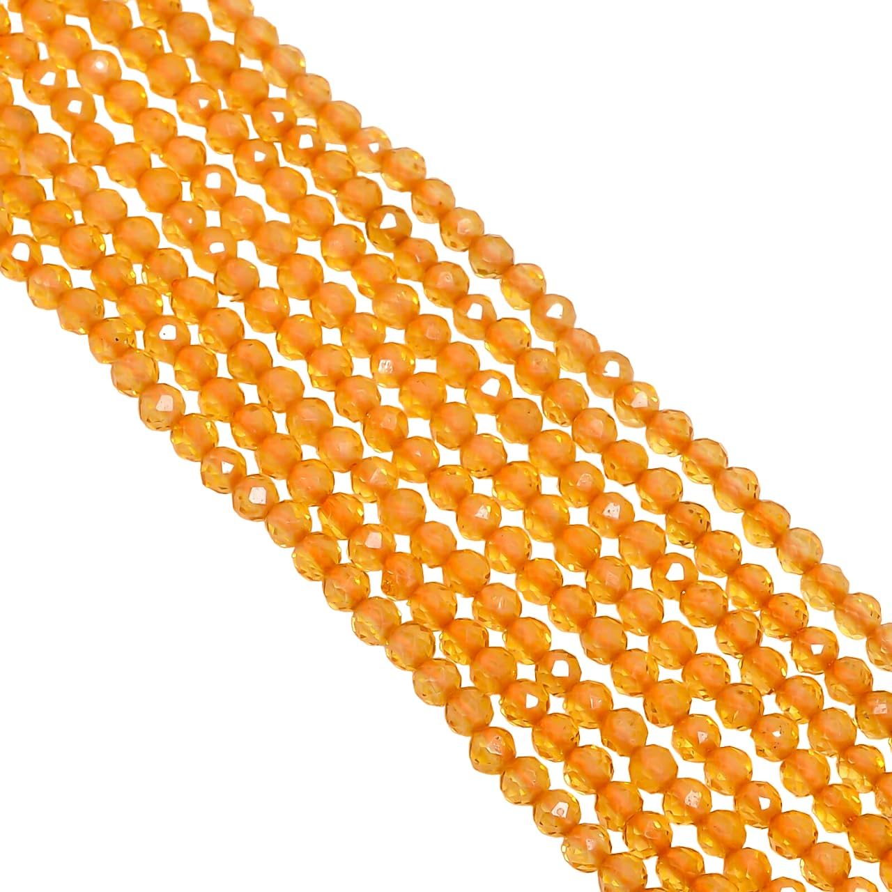 Fanta Sapphite Quartz Gemstone Round Shape Faceted Beads 3X3mm 100 Strand 13