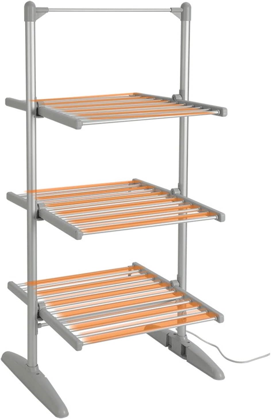 3 Tiers Foldable Electric Clothes Drying Rack, Folding Electric Heated Clothes Dryer Aire, Heated Clothes Laundry Airer Dryer Drying Racks Fashionable