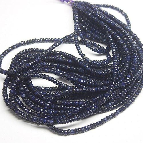 13 strands natural blue sapphire faceted rondelle beads wholesale lot 2.5mm 4mm