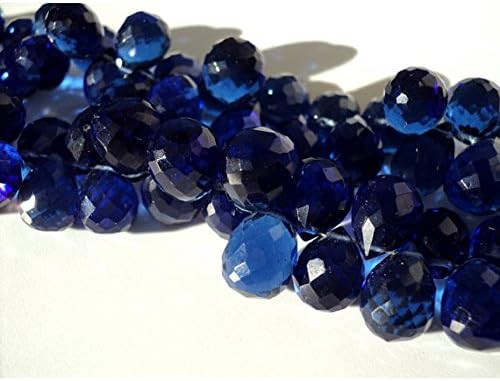 13 inch natural beads strand of 8x10mm faceted drop mystic quartz gemstone beads for DIY jewelry - necklace, bracelet, earring, ring.