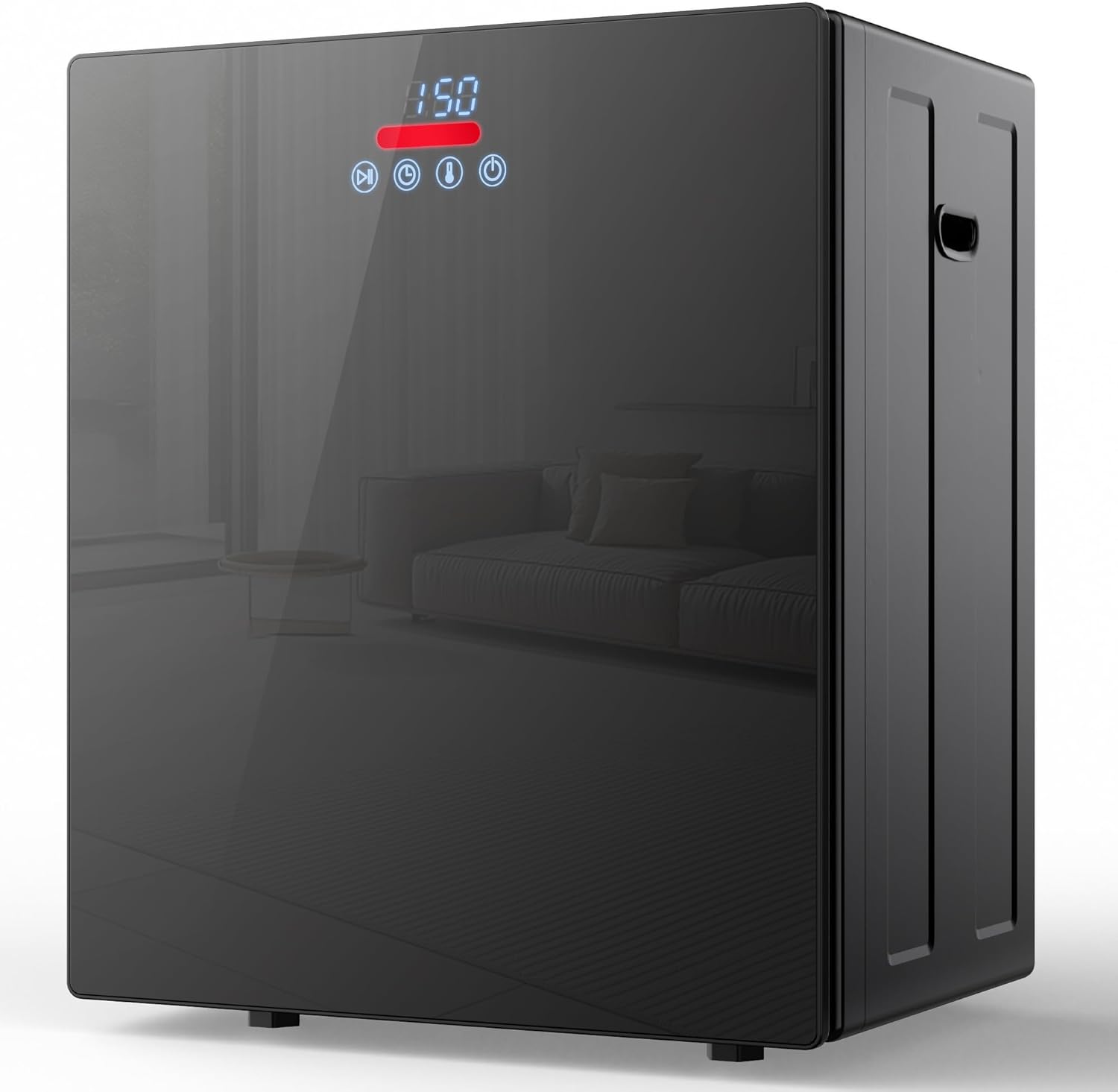 EUHOMY 1.5 Cu.ft. Portable Clothes Dryer, 850W Compact Dryer with Exhaust Hose, Mirror Finish, LCD Touch Panel, 4 Drying Modes, 5.5lbs Capacity, Portable Dryer for Apartments, Dorms, Rvs, Black