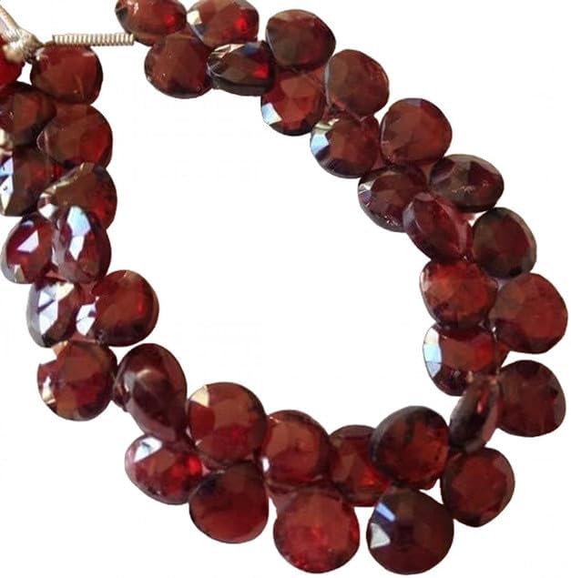 Garnet Faceted briolettes. 7.25x7.25mm - 7.5x7.5mm lot of 5 Strands Chik-STRD- 91791