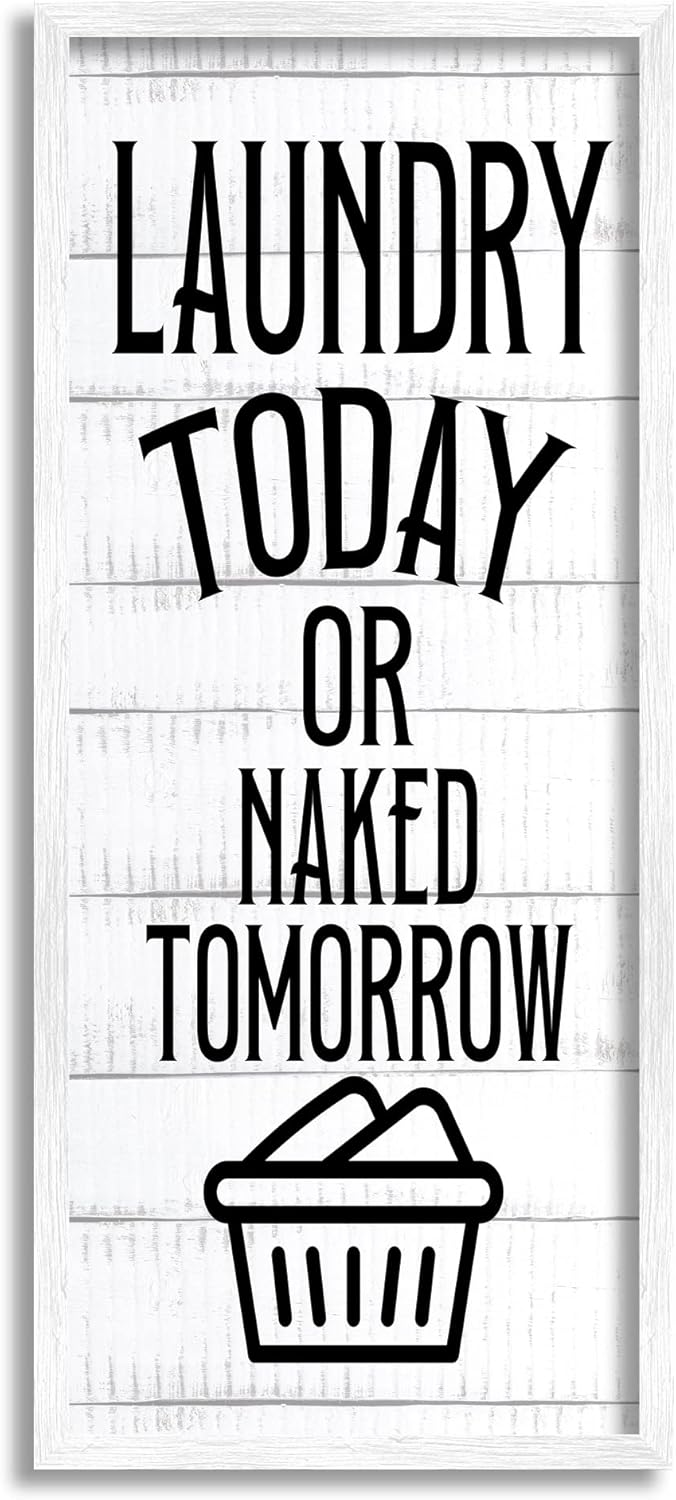 Stupell Industries Laundry Room Rustic Humor Typography Framed Wall Art, Design by Kim Allen