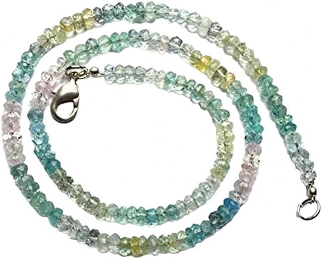 Hand_Crafted Natural Multicolor Aquamarine Facet Rondelle Beads 36 Inch Full 5MM Approx. YO-NECK-22829