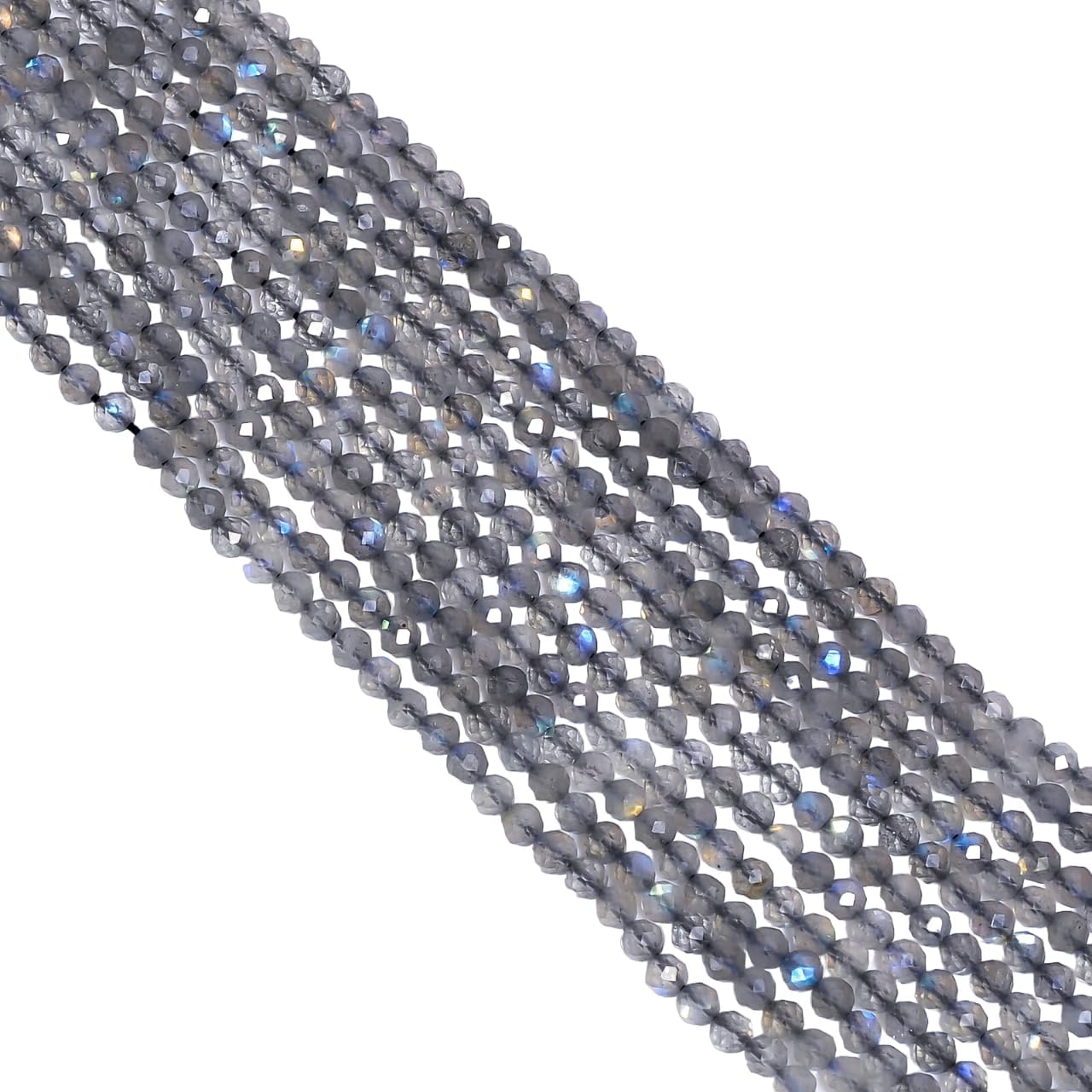 Natural Labradorite Gemstone Round Shape Faceted Beads 4X4 mm 50 Strand 13