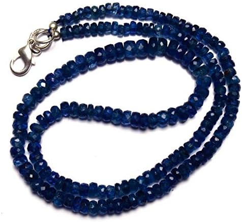 Natural Gemstone Super Quality Nepal Kyanite 3 to 6MM Faceted Rondelle Beads 17 Inch Full Strand Fine Qulaity Beads Finished Necklace