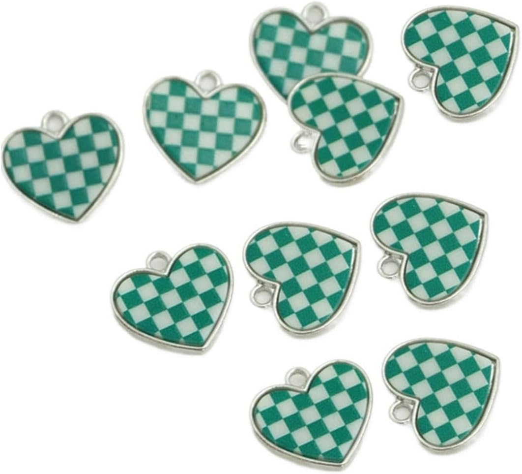 Plaid Love Jewelry Pendant Handmade DIY Earrings Gradient Strawberry Accessories Material(Gray)