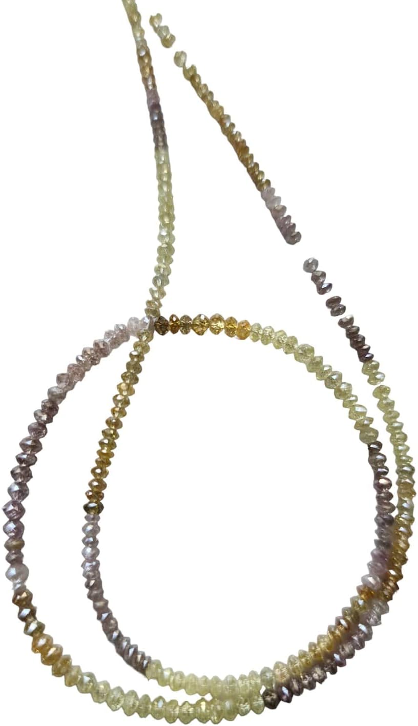 Women's 3-3.2mm Champagne Sparkling Faceted Diamond Rondelle Beads, Diamond Beads, Diamond Rondelles For Jewelry (2Pcs To 20Pcs) - DS4139