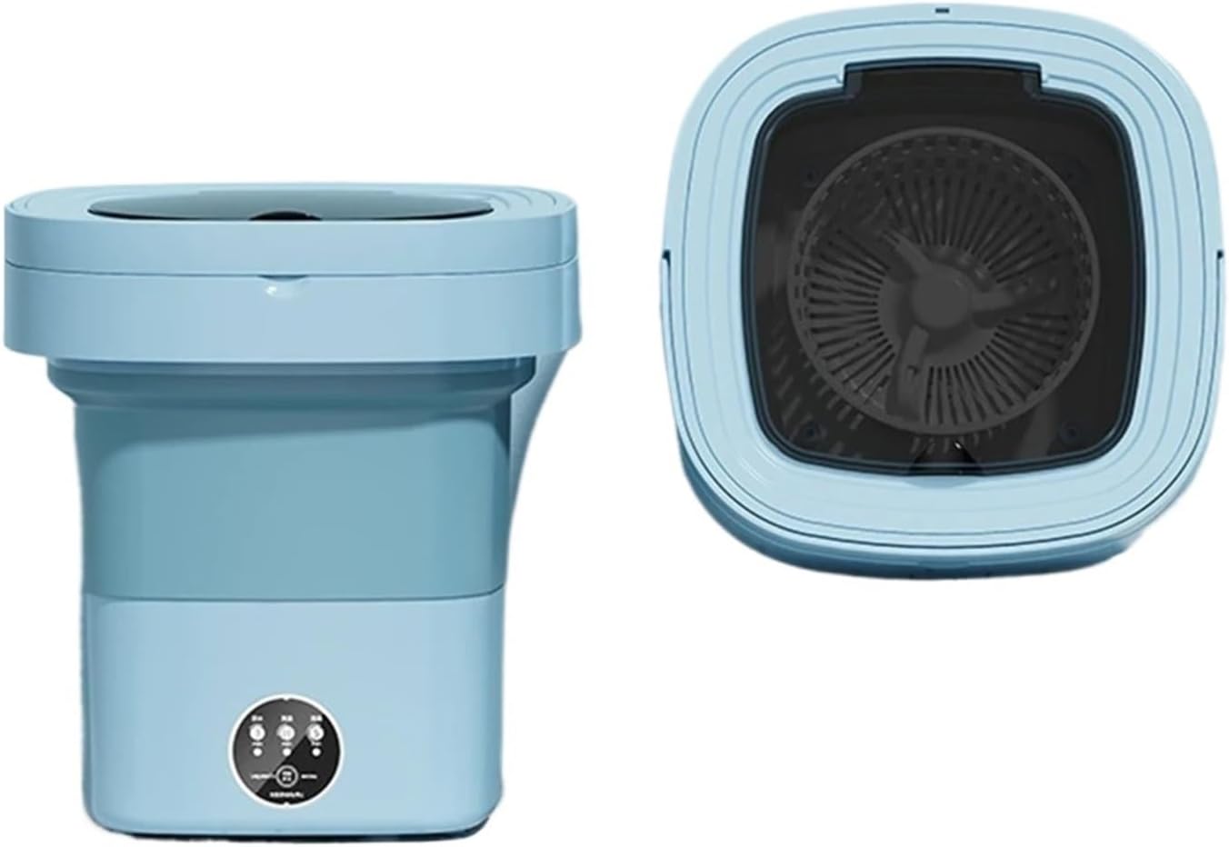 Portable Washing Machine, Ultrasonic Folding Portable Washing Machine 6L Big Capacity With Spin Dryer Bucket For Clothes Travel Home Underwear Socks,for Apartments, Homes, and Dorms(Blue)