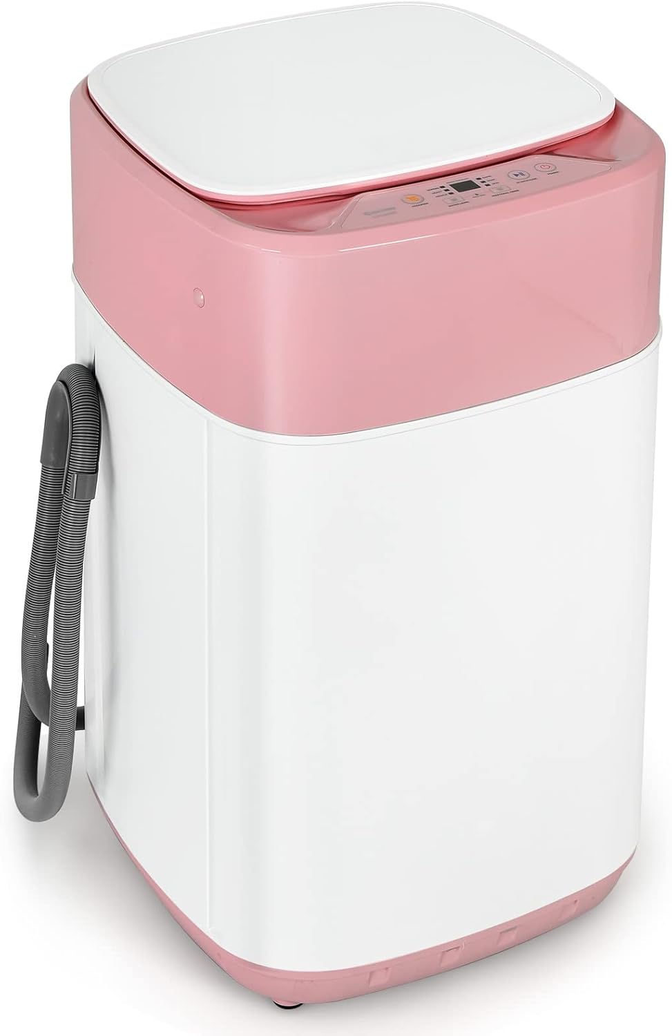 Giantex Portable Washing Machine, Full Automatic Washer and Spinner Combo 8lbs, 1.0 cu.ft 6 Programs 6 Water Levels Built-in Drain Pump, Top Load 2 in 1 Laundry Washer Apartment Dorm (Pink & White)