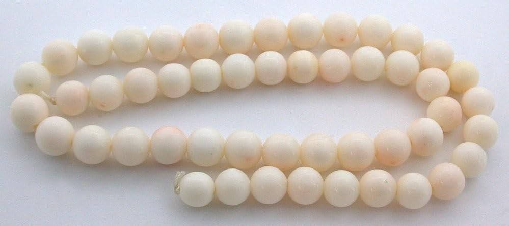 Vintage 8.5mm - 8.9mm Round Italian Angel Skin Coral Bead 15