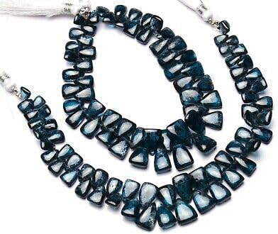 8 inch Strand of Natural Green kyanite 7x5-12x8mm Triangle Smooth briolette Beads for DIY Jewelry Making. |BRIO_03854