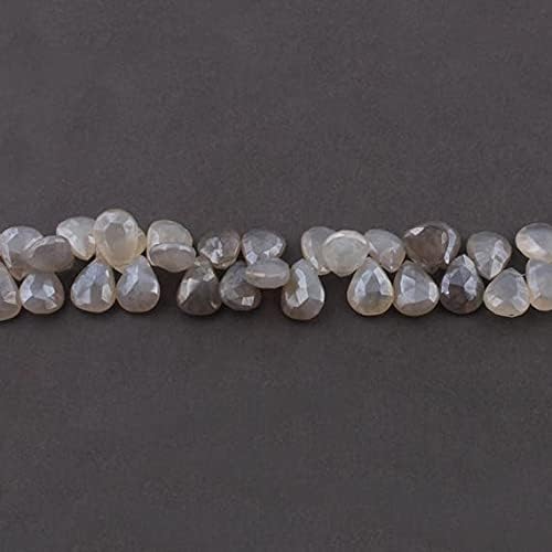 8 inch Strand of Natural Chalcedony 15x12-18x12mm pear Faceted briolette Beads for DIY Jewelry Making. |BRIO_01916