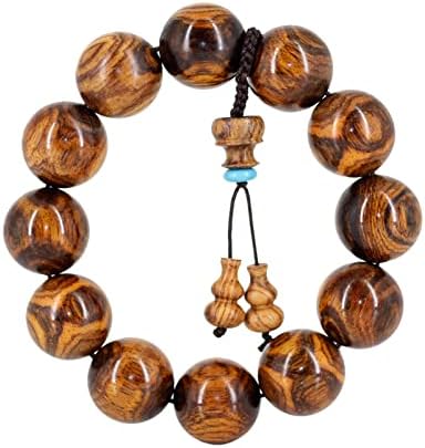 海南黄花梨手串2.0木质佛珠男士鬼脸鬼眼对眼DIY款手链女12颗20mm(款式2)