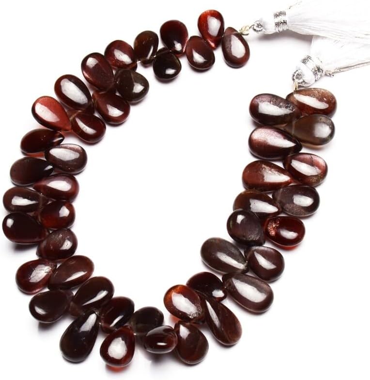 8 inch Strand of Natural Brown Scapolite 10x7-13x8 mm pear Smooth briolette Beads for DIY Jewelry Making. |BRIO_01343